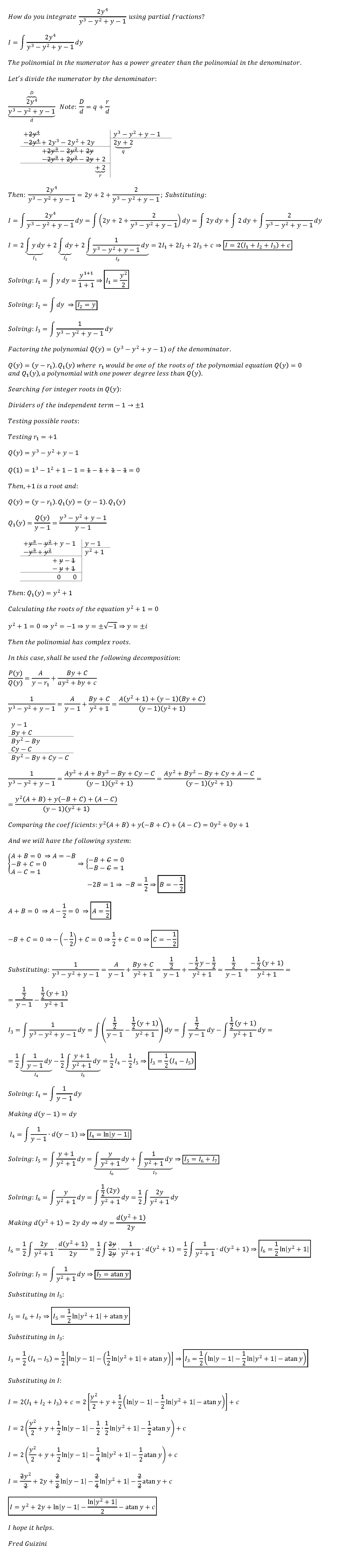 how-do-you-integrate-2y-4-y-3-y-2-y-1-using-partial-fractions